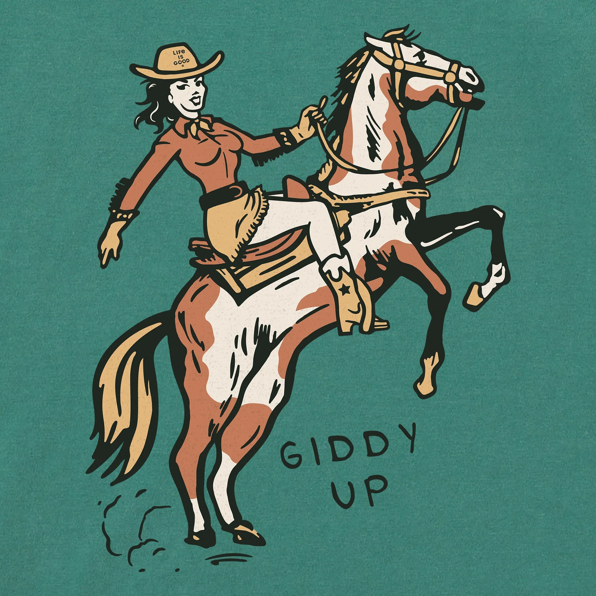 Women's Giddy Up Long Sleeve Crusher Boxy Tee Life is Good