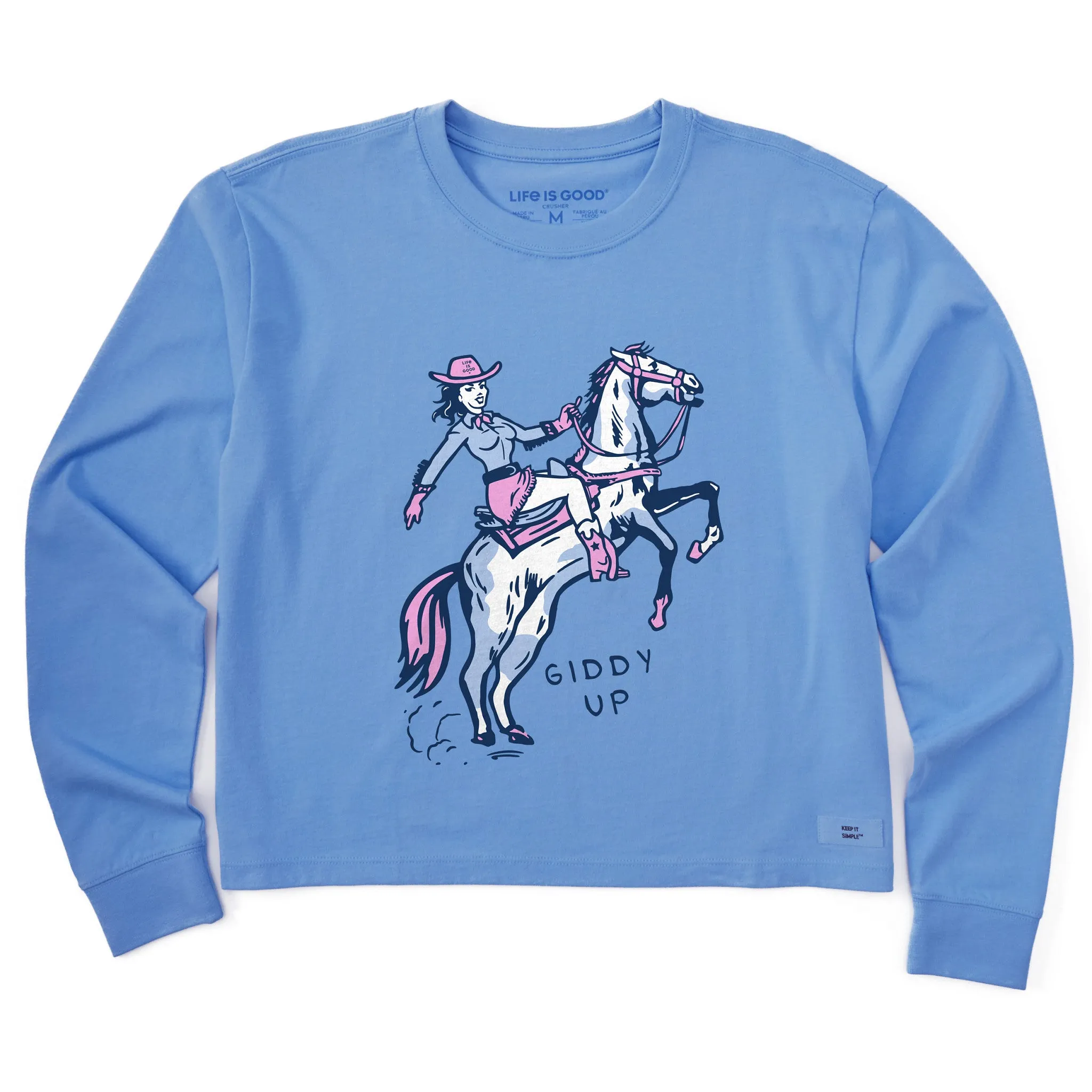 Women's Giddy Up Long Sleeve Crusher Boxy Tee Life is Good