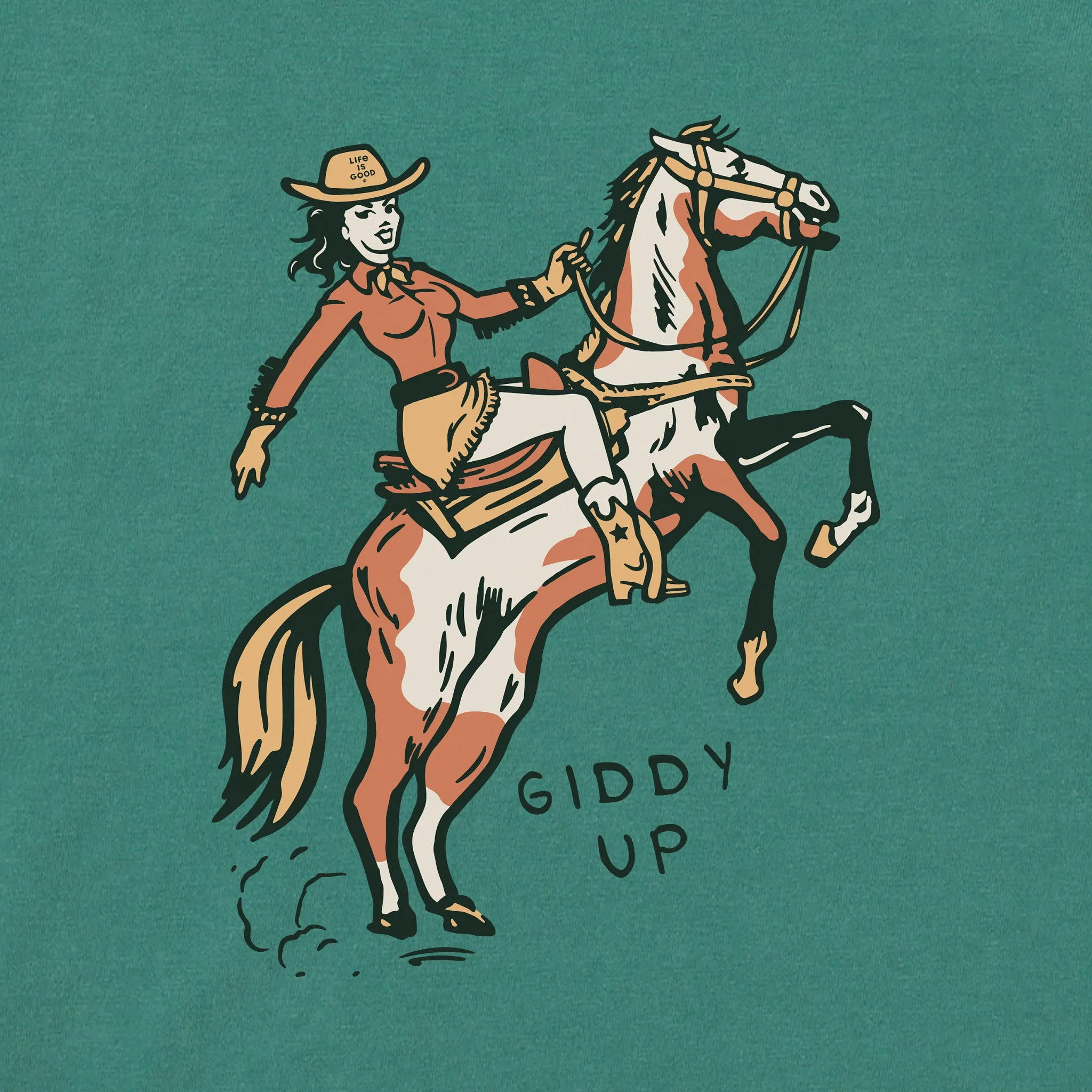 Women's Giddy Up Long Sleeve Crusher Boxy Tee Life is Good
