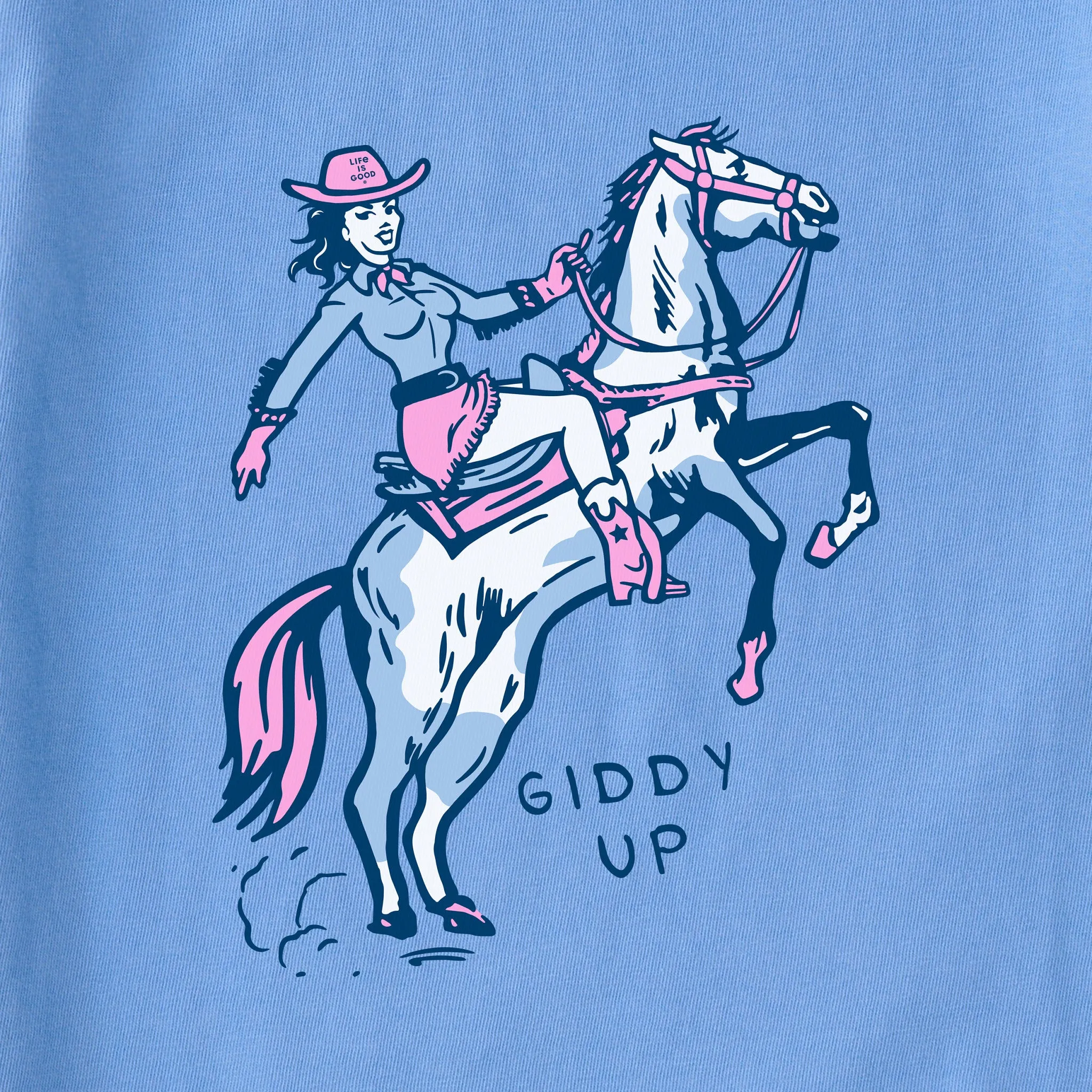 Women's Giddy Up Long Sleeve Crusher Boxy Tee Life is Good