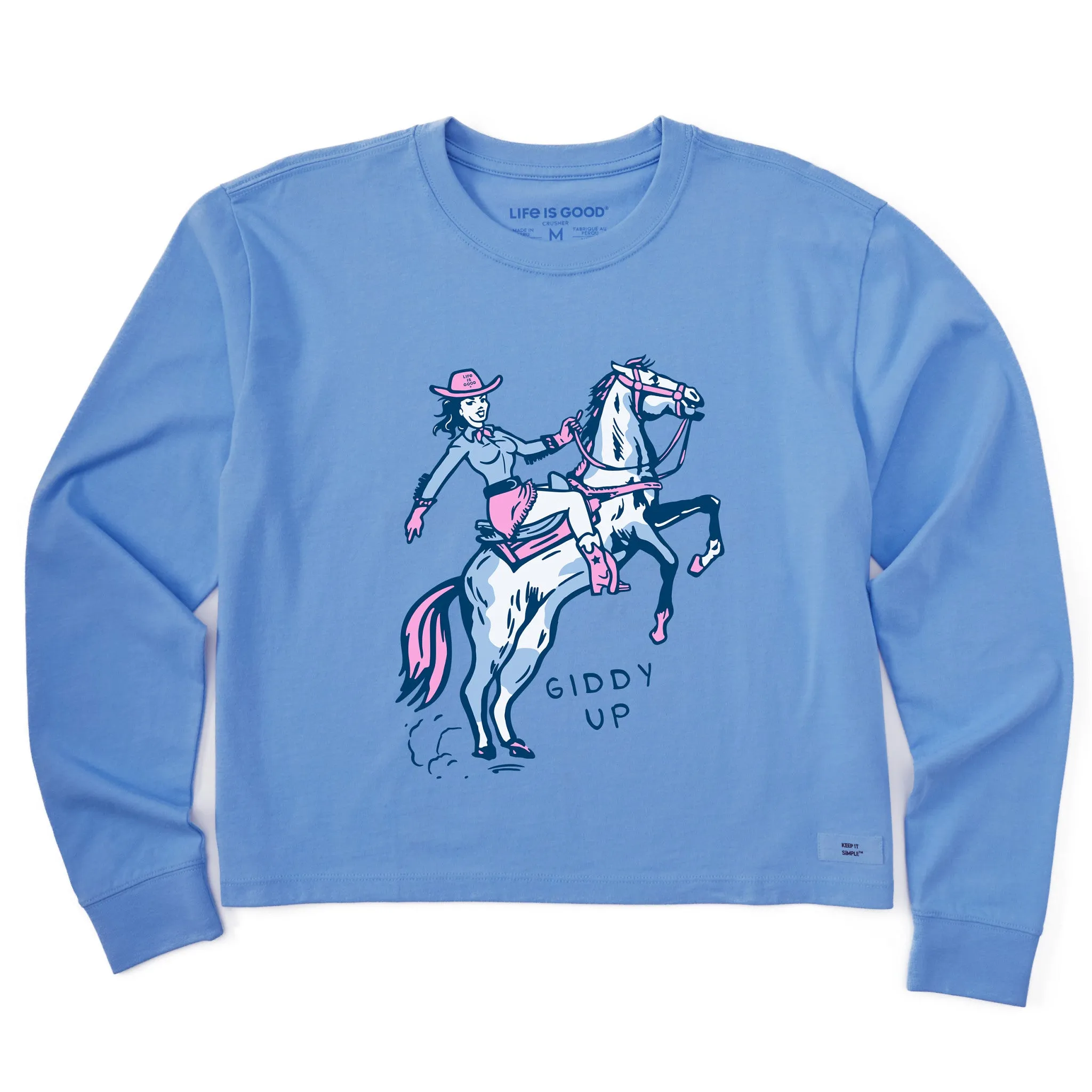 Women's Giddy Up Long Sleeve Crusher Boxy Tee Life is Good