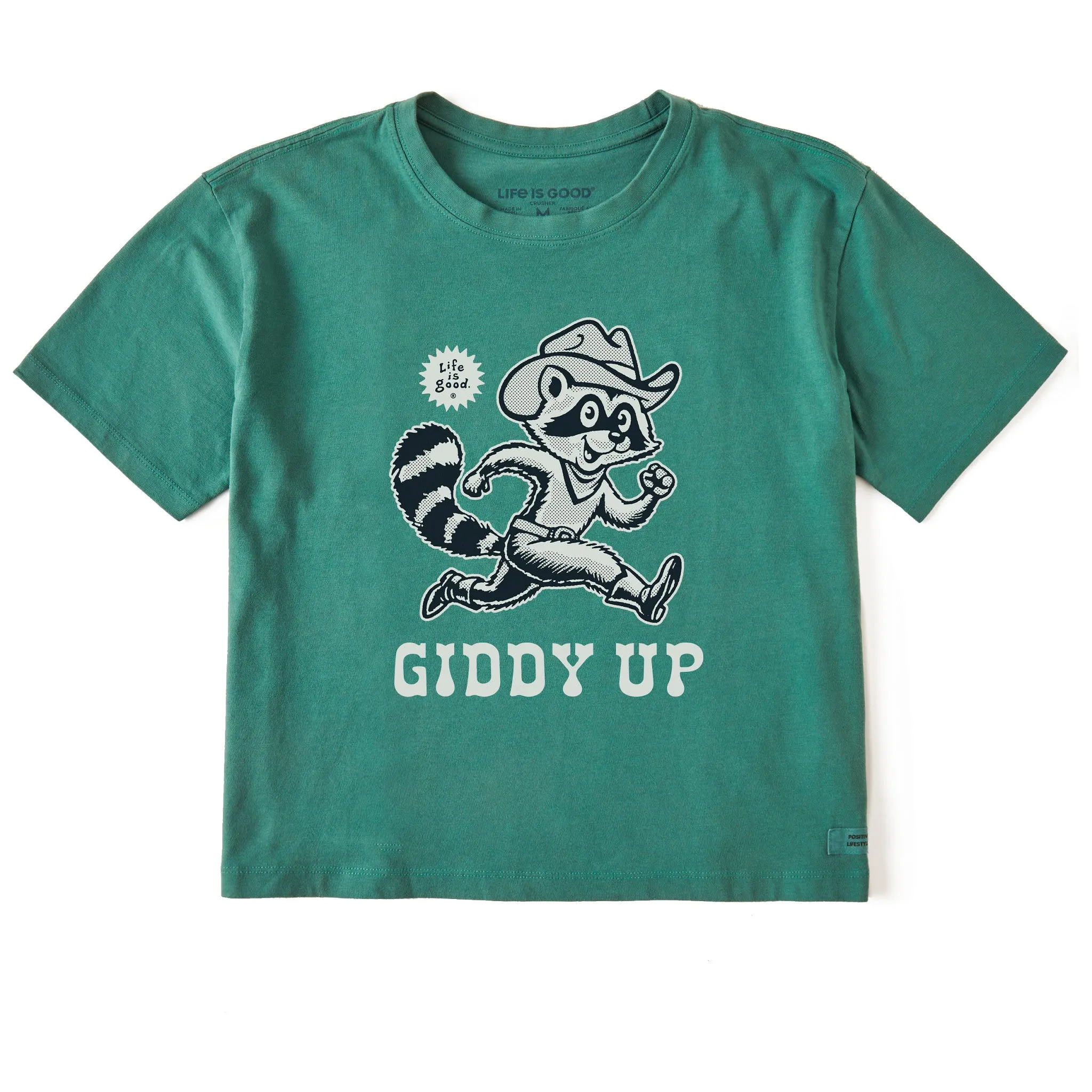 Women's Giddy Up Raccoon Short Sleeve Crusher Boxy Tee Life is Good