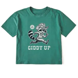 Women's Giddy Up Raccoon Short Sleeve Crusher Boxy Tee Life is Good