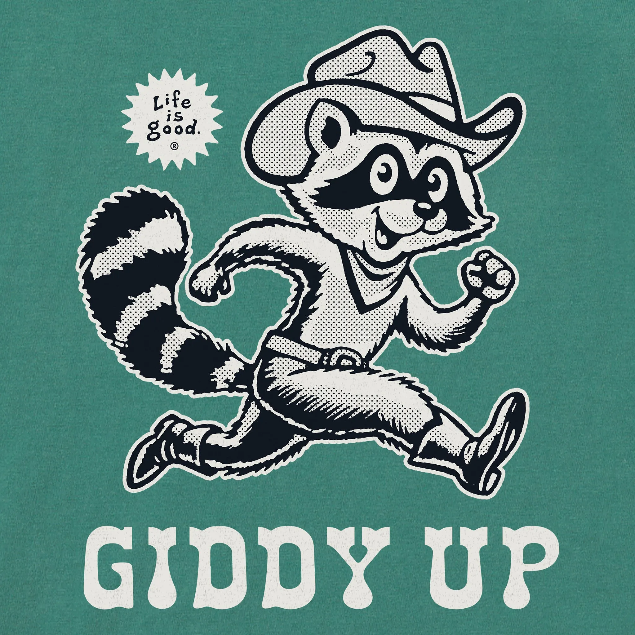 Women's Giddy Up Raccoon Short Sleeve Crusher Boxy Tee Life is Good