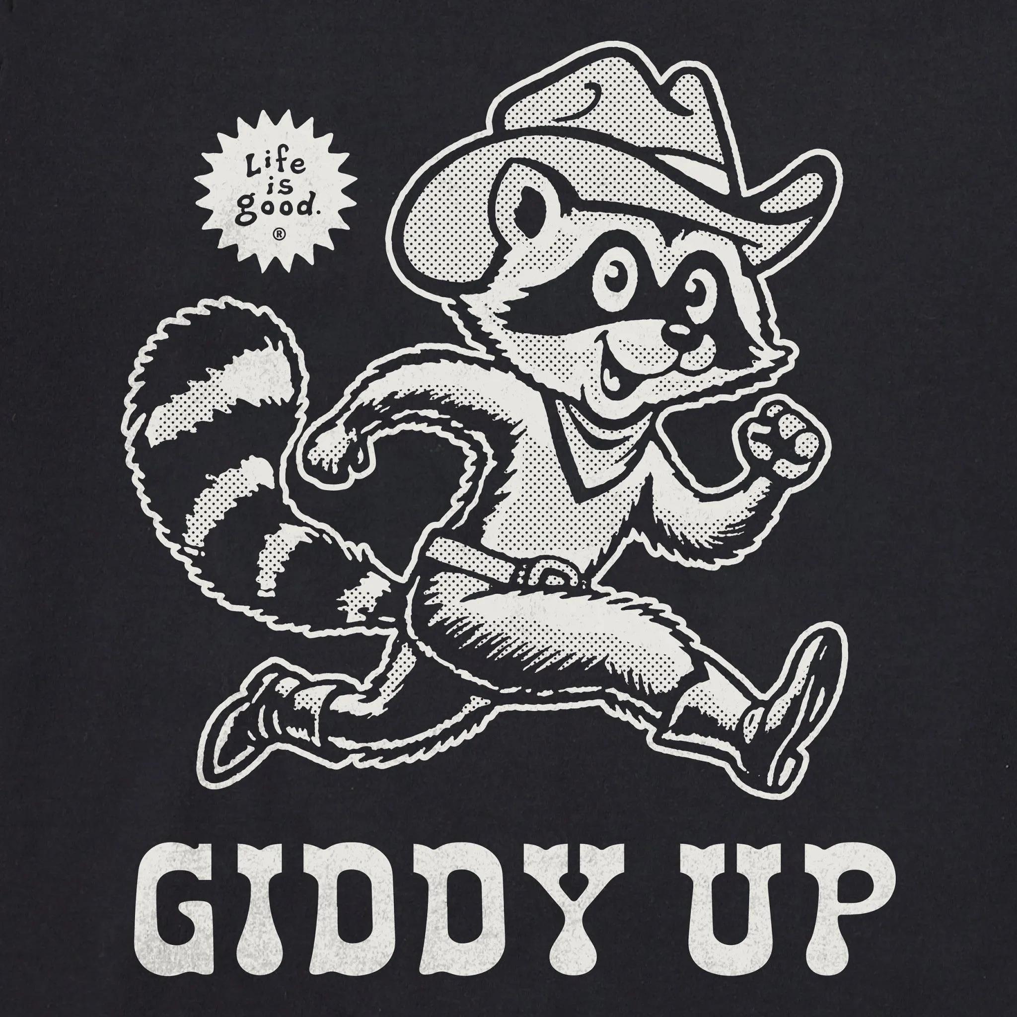 Women's Giddy Up Raccoon Short Sleeve Tee Life is Good