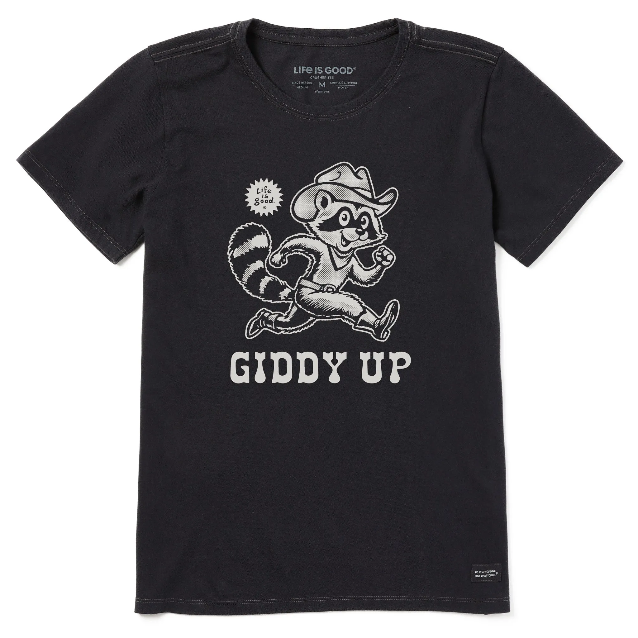 Women's Giddy Up Raccoon Short Sleeve Tee Life is Good