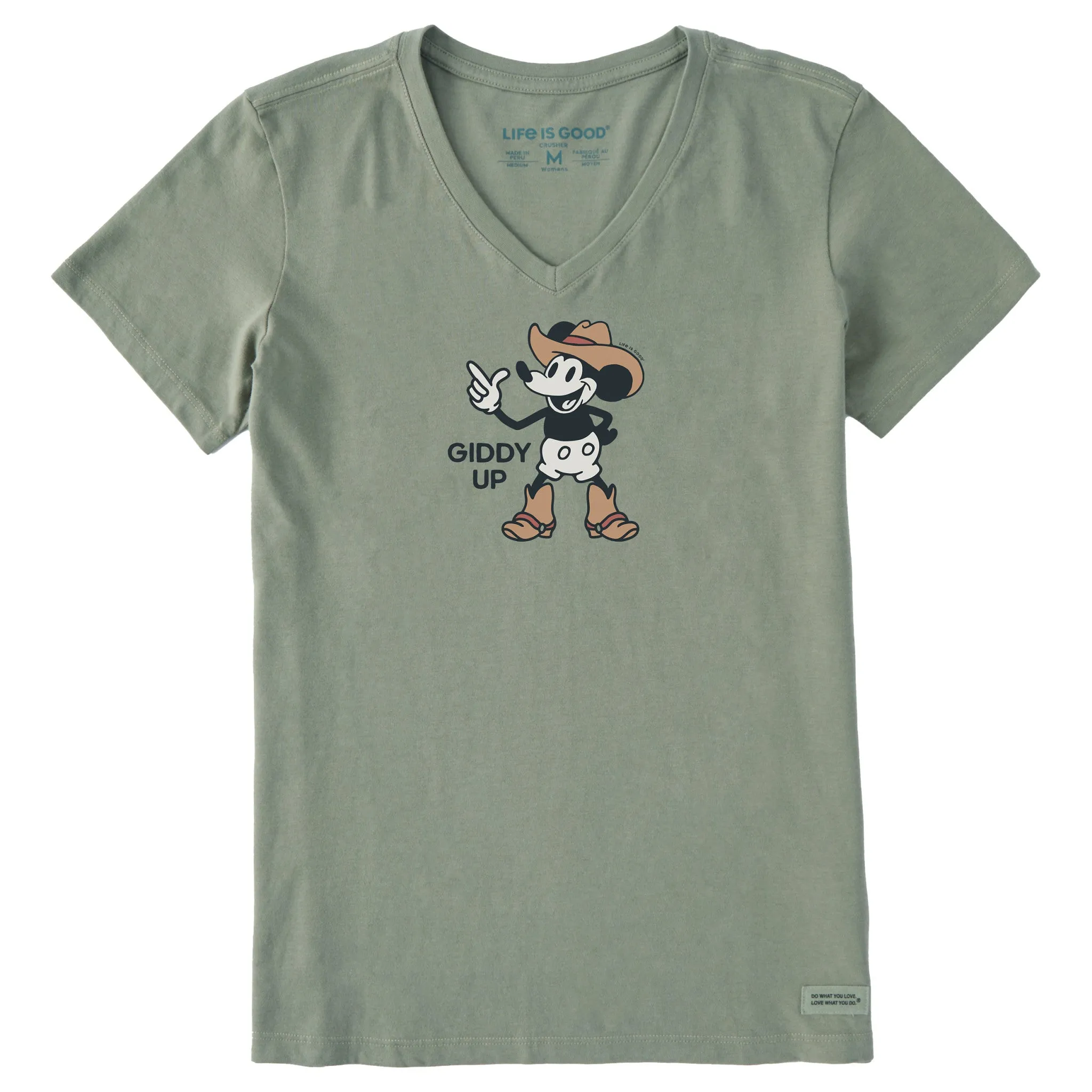 Women's Giddy Up Willie Short Sleeve Crusher Vee Life is Good
