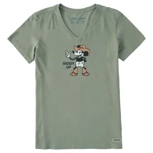Women's Giddy Up Willie Short Sleeve Crusher Vee Life is Good