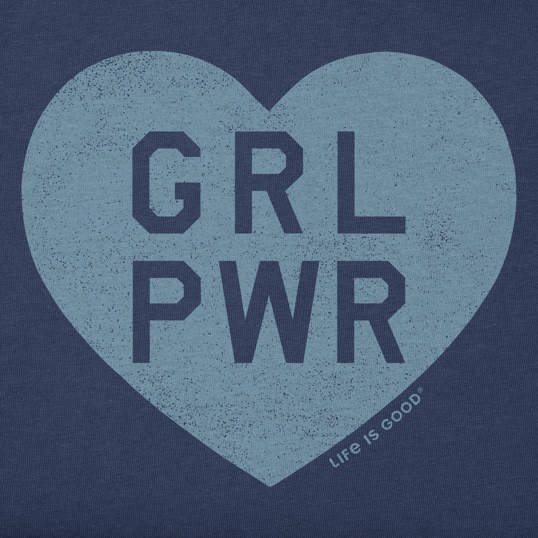 Women's Girl Power Heart Short Sleeve Vee Life is Good