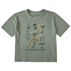 Women's Girls Just Wanna Have Fungi Short Sleeve Crusher Boxy Tee Life is Good