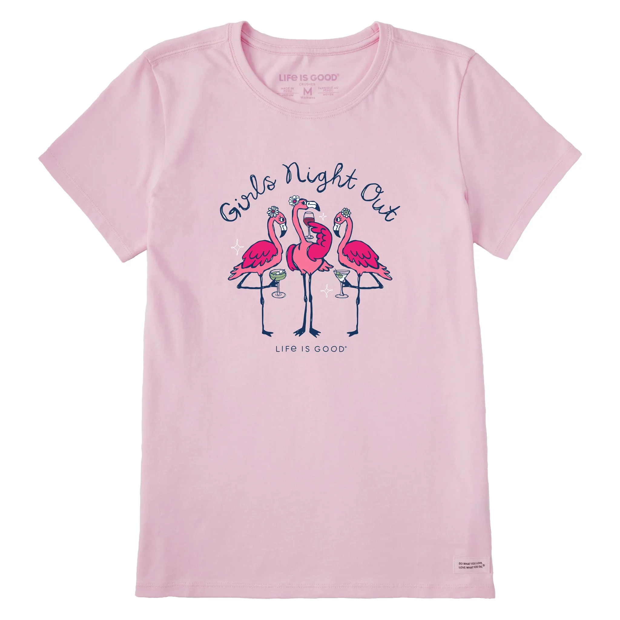 Women's Girls Night Out Flamingo Short Sleeve Tee Life is Good