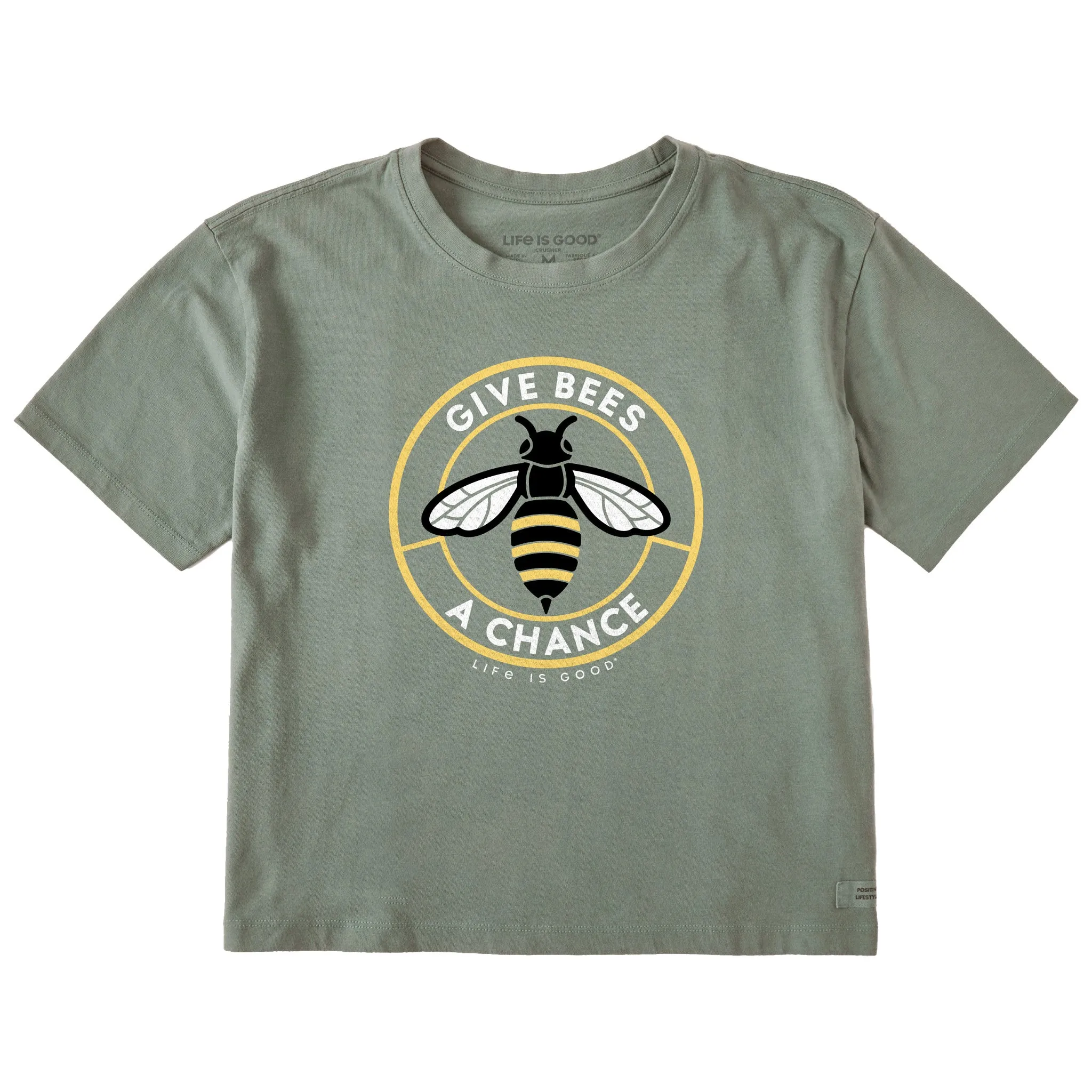 Women's Give Bees A Chance Coin Short Sleeve Boxy Tee Life is Good