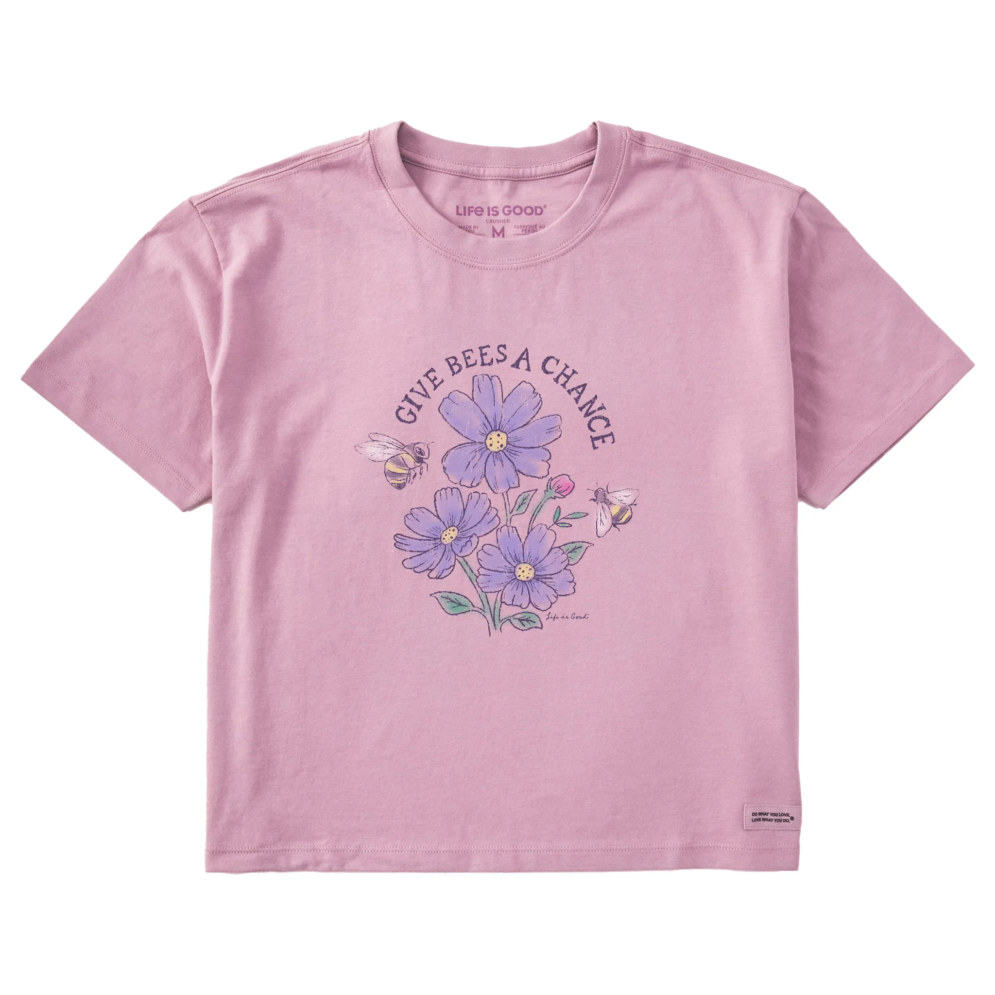 Women's Give Bees a Chance Short Sleeve Crusher Boxy Tee Life is Good