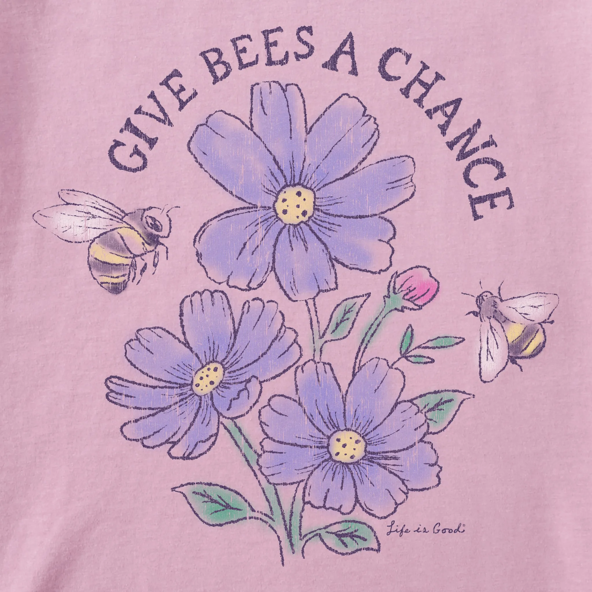 Women's Give Bees a Chance Short Sleeve Crusher Boxy Tee Life is Good