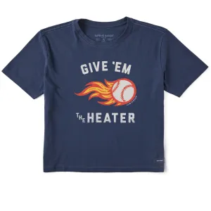 Women's Give Em the Heater Short Sleeve Crusher Boxy Tee Life is Good