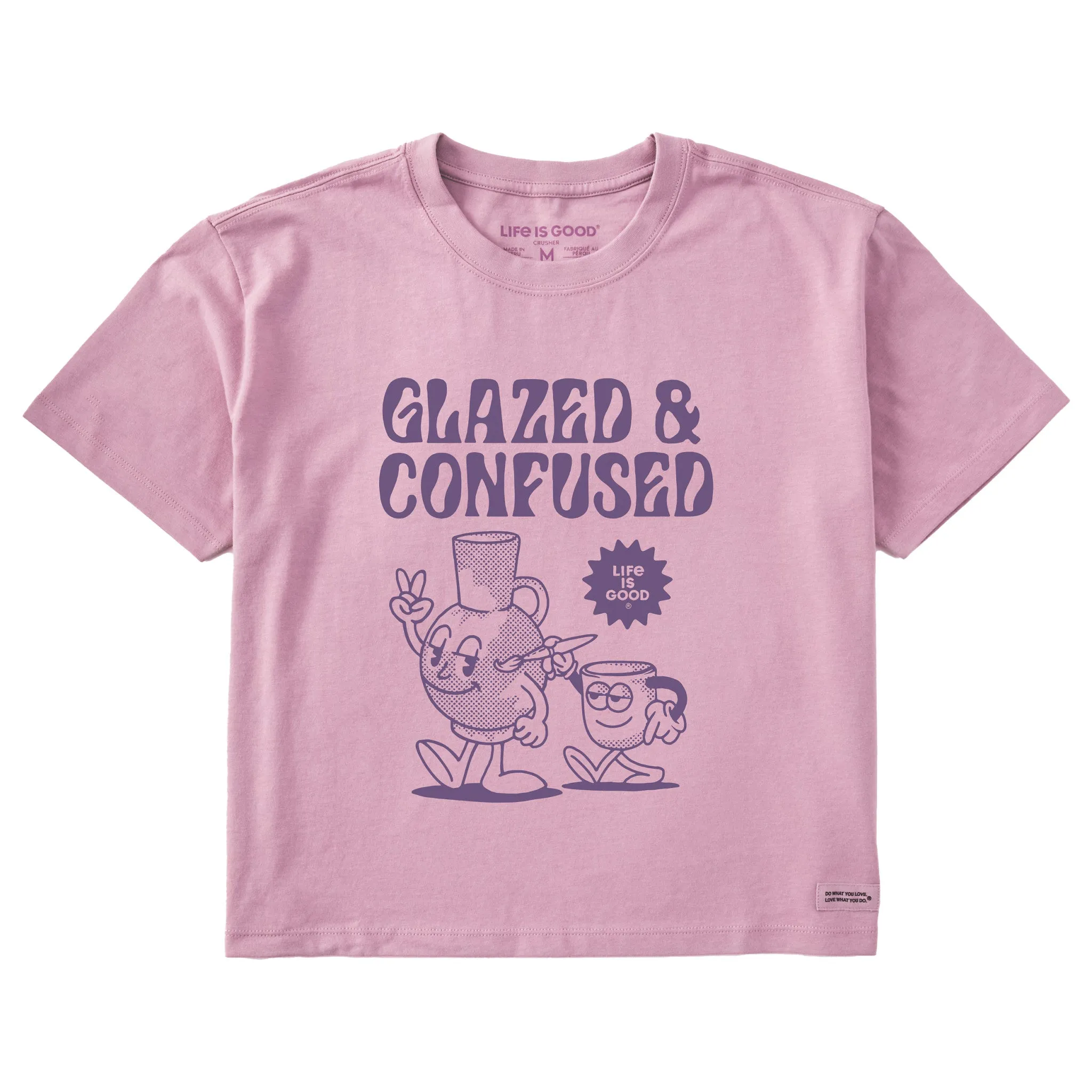 Women's Glazed & Confused Short Sleeve Crusher Boxy Tee Life is Good