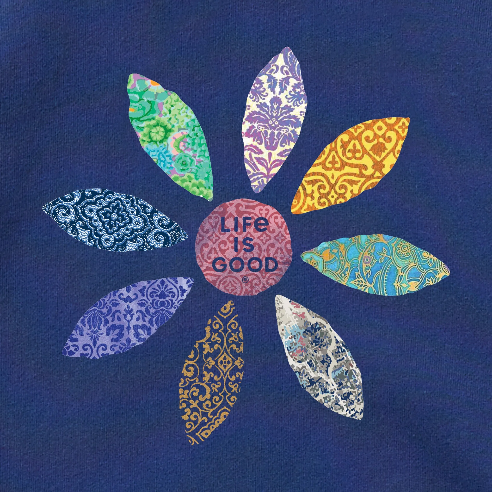 Women's Global Flower Simply True Fleece Crew Life is Good