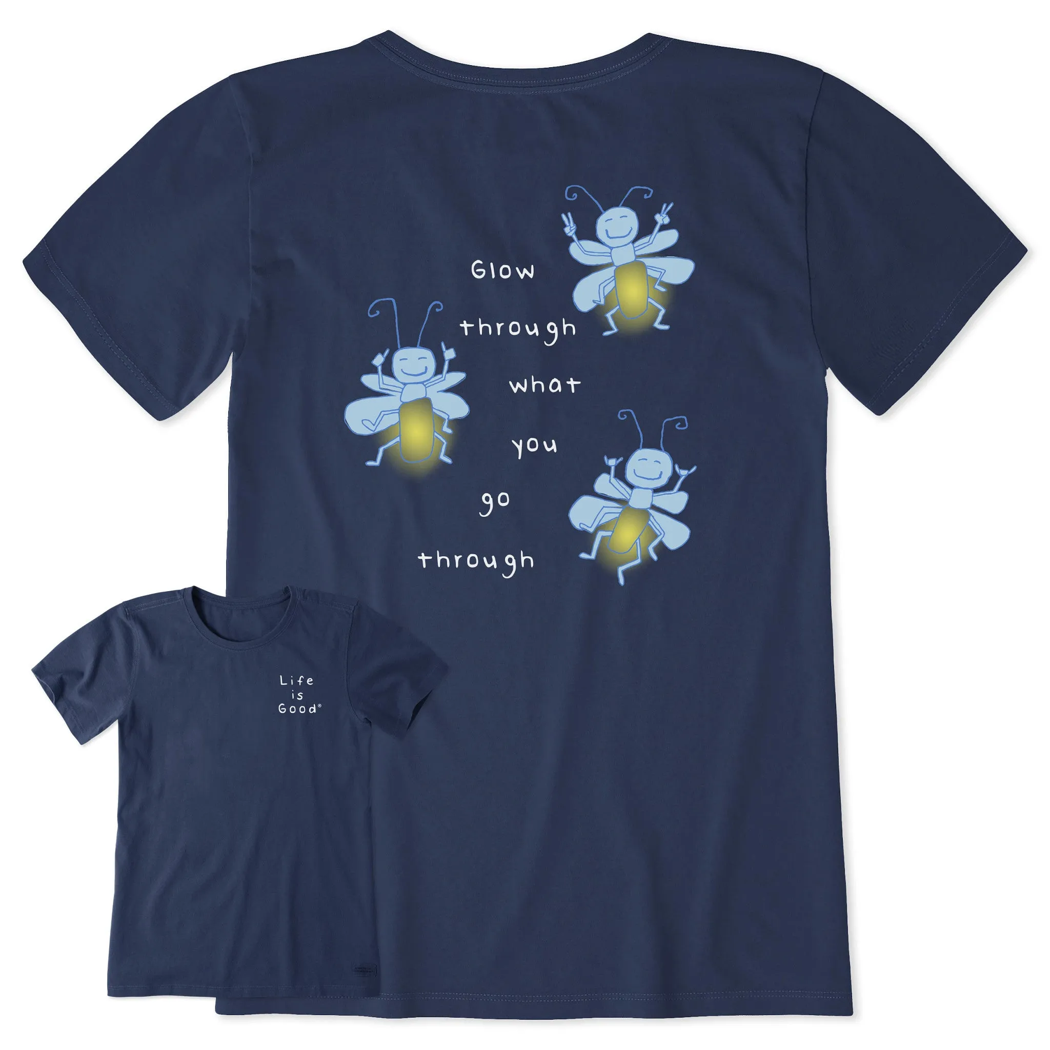 Women's Glow Through Fireflies Short Sleeve Tee Life is Good