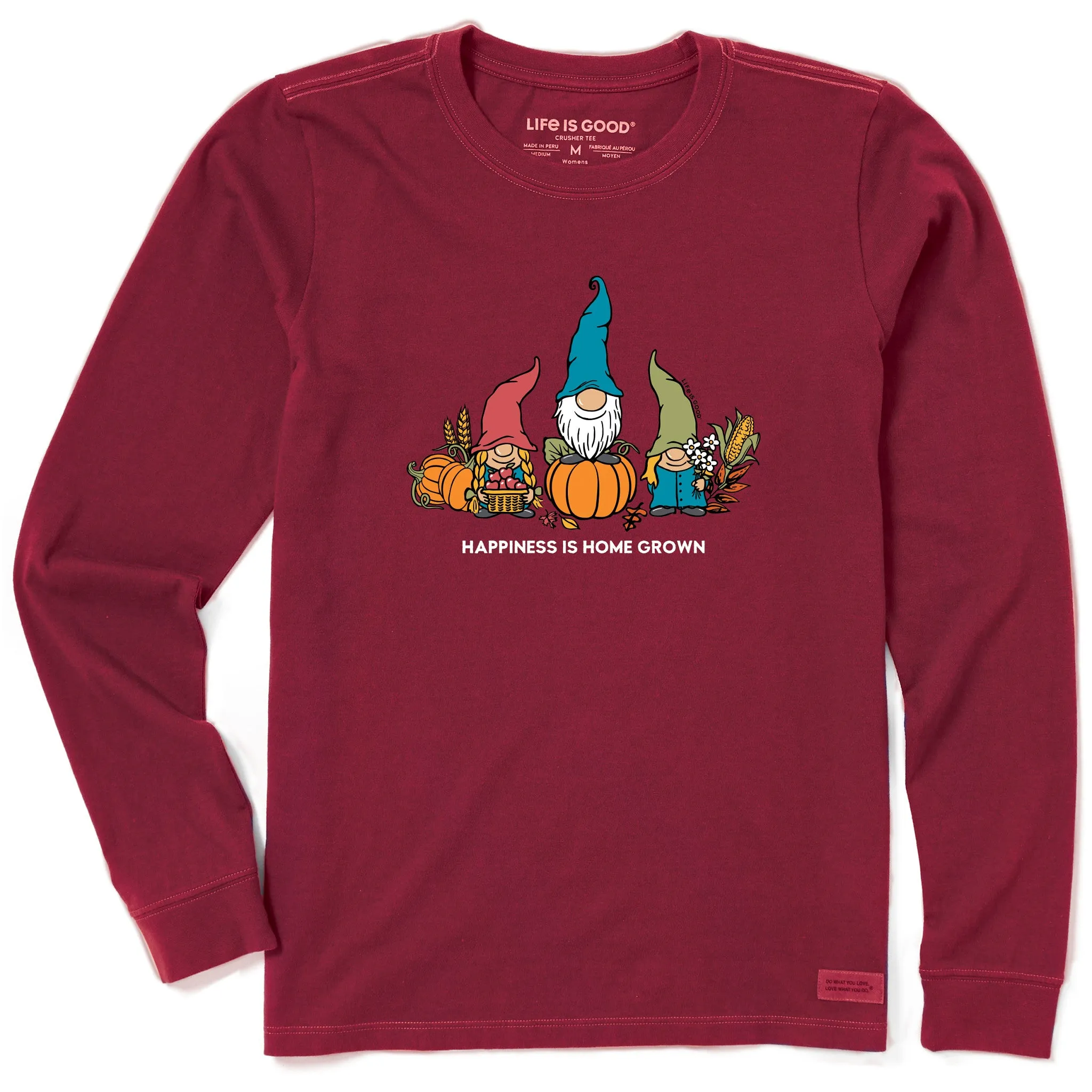 Women's Gnome Home Grown Long Sleeve Crusher Tee Life is Good