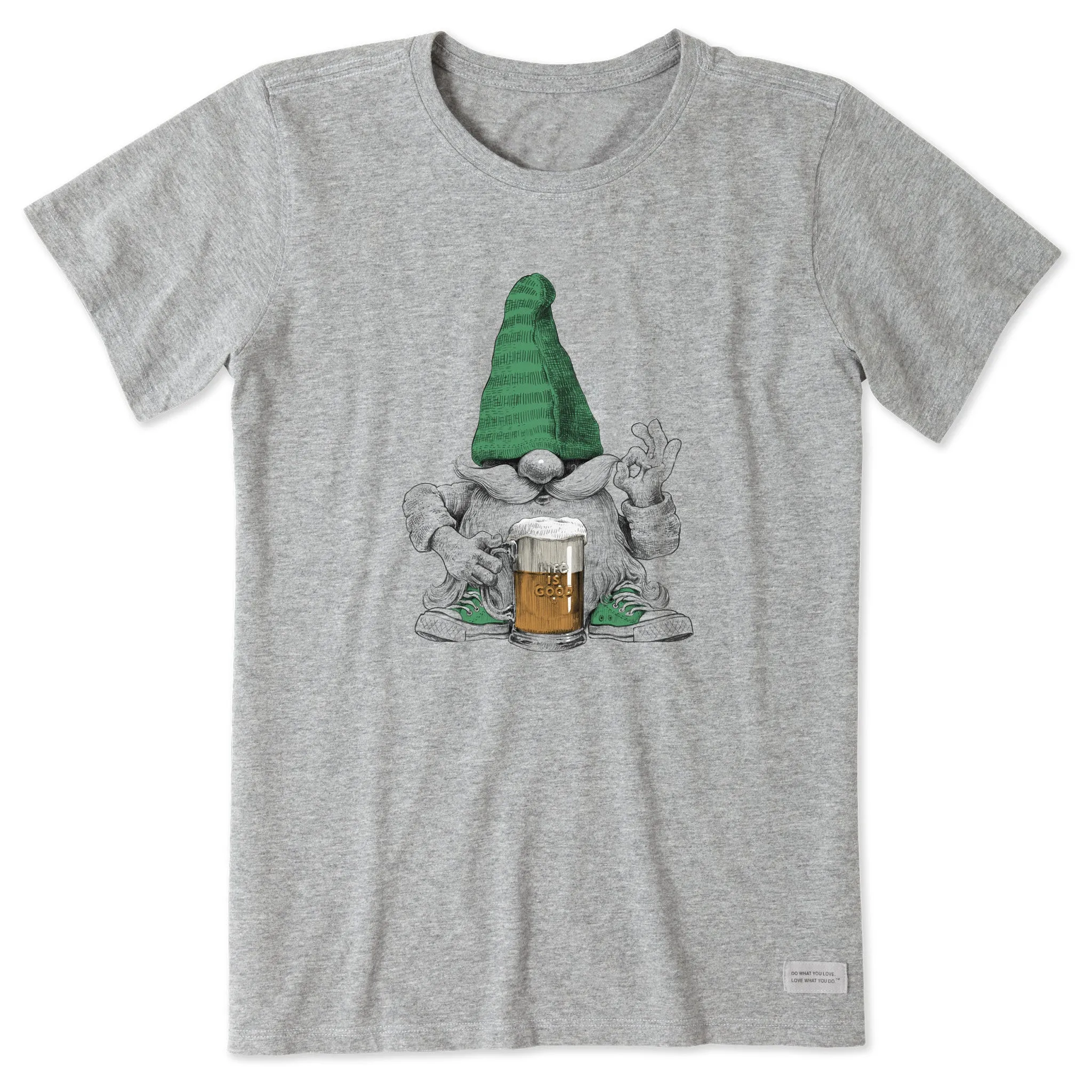 Women's Gnome w Beer Short Sleeve Tee Life is Good
