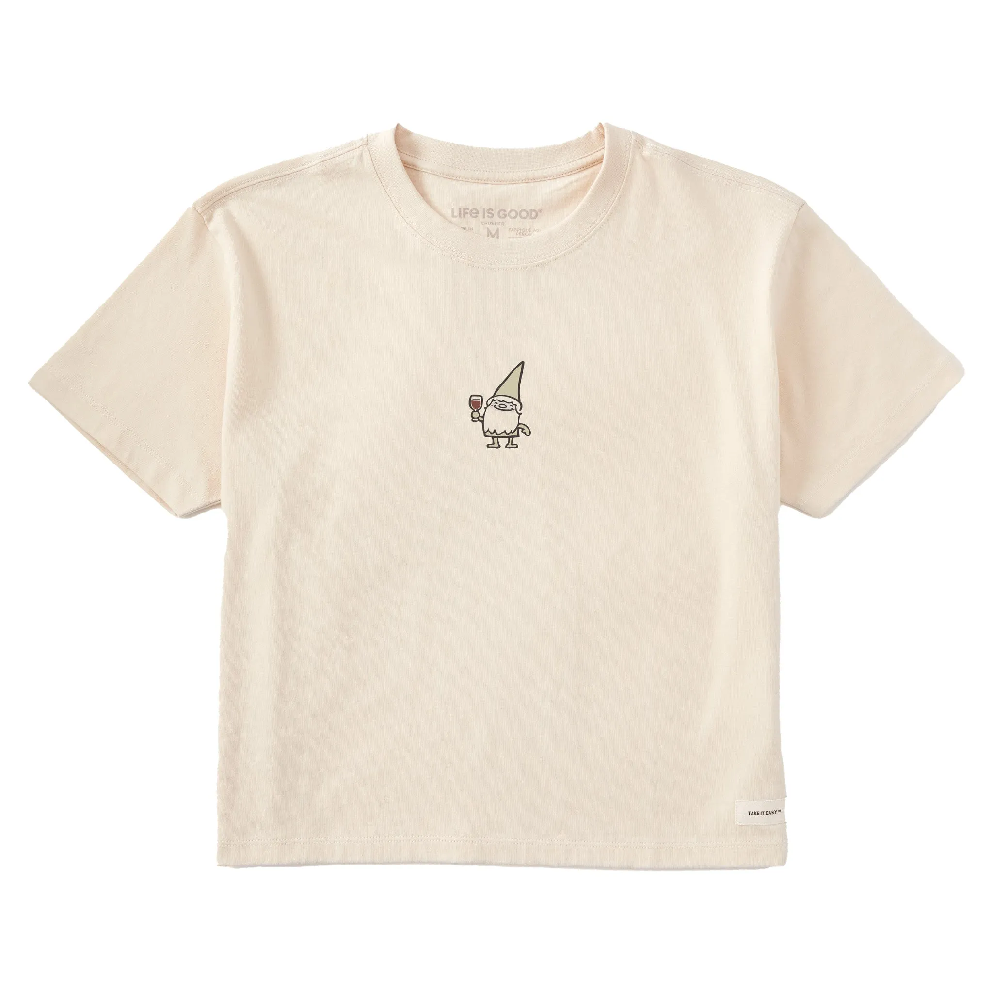 Women's Gnome with Wine Short Sleeve Crusher Boxy Tee Life is Good