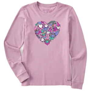 Women's Gnomes & Leaves Heart Long Sleeve Crusher Tee Life is Good