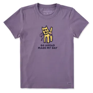 Women's Go Ahead Make My Day Short Sleeve Crusher Tee Life is Good