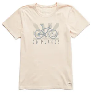 Women's Go Places Bike Short Sleeve Crusher Tee Life is Good