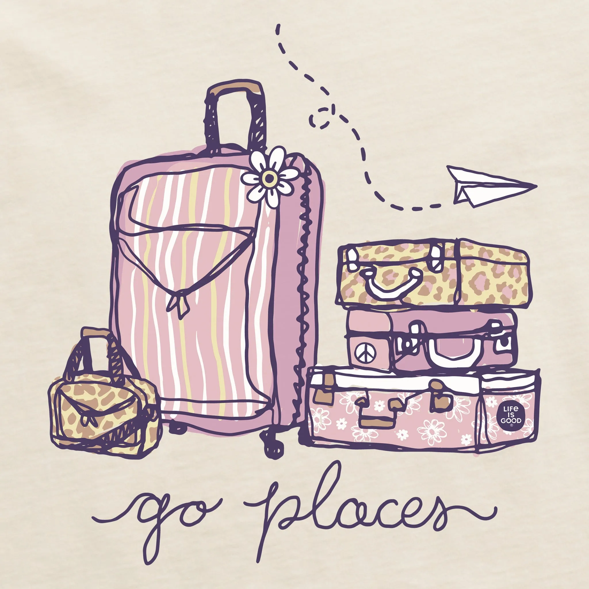 Women's Go Places Luggages Short Sleeve Crusher Tee Life is Good