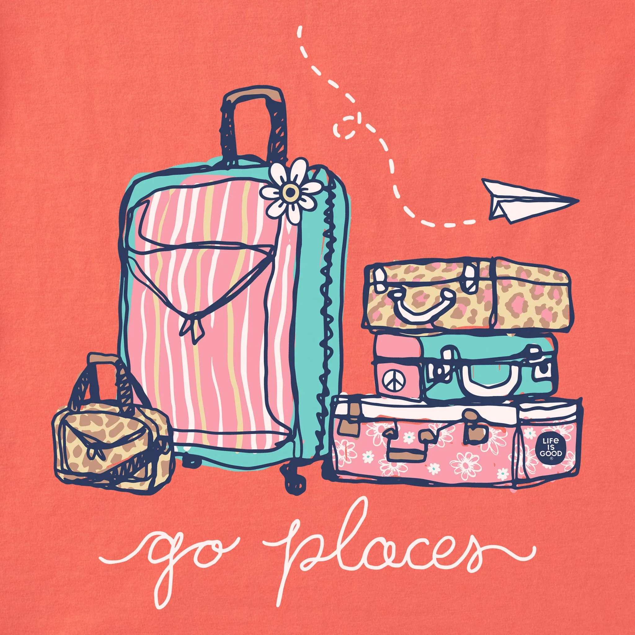 Women's Go Places Luggages Short Sleeve Crusher Tee Life is Good