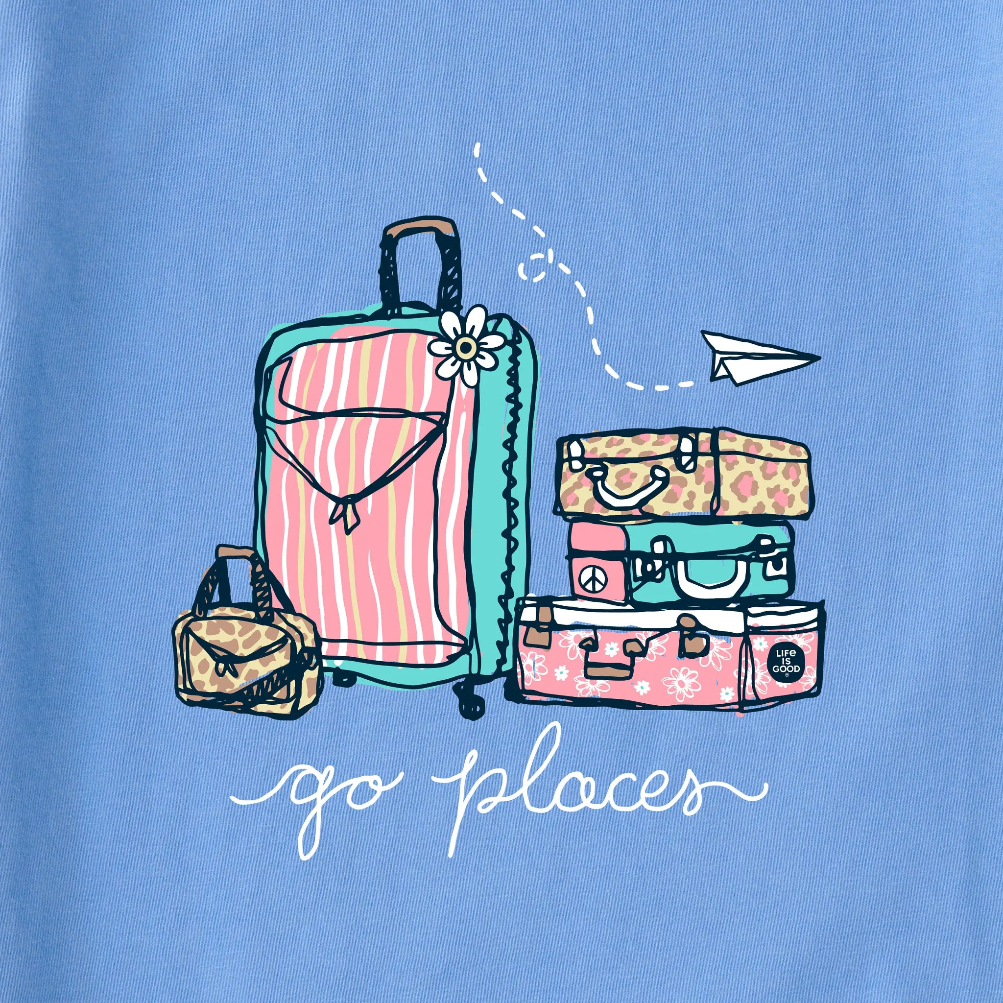 Women's Go Places Luggages Short Sleeve Crusher Tee Life is Good