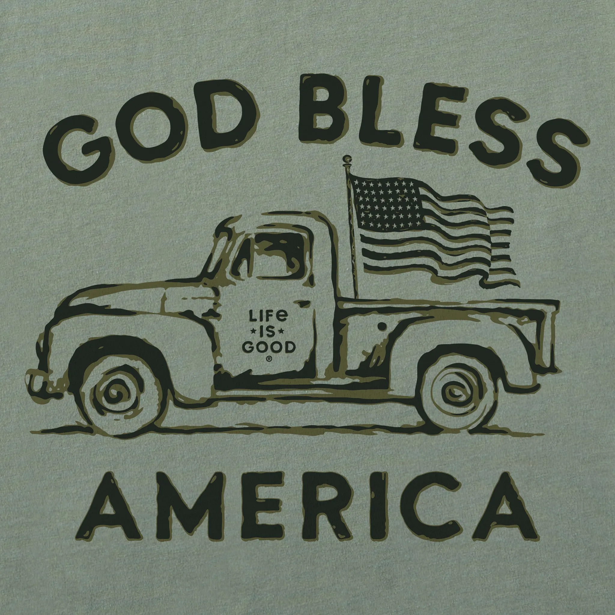 Women's God Bless American Trucks Short Sleeve Crusher Tee Life is Good