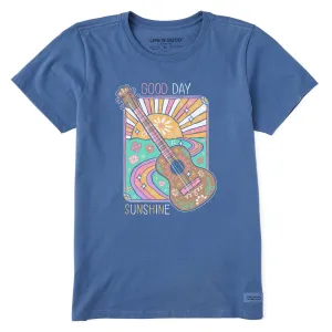 Women's Good Day Sunshine Guitar Short Sleeve Tee Life is Good