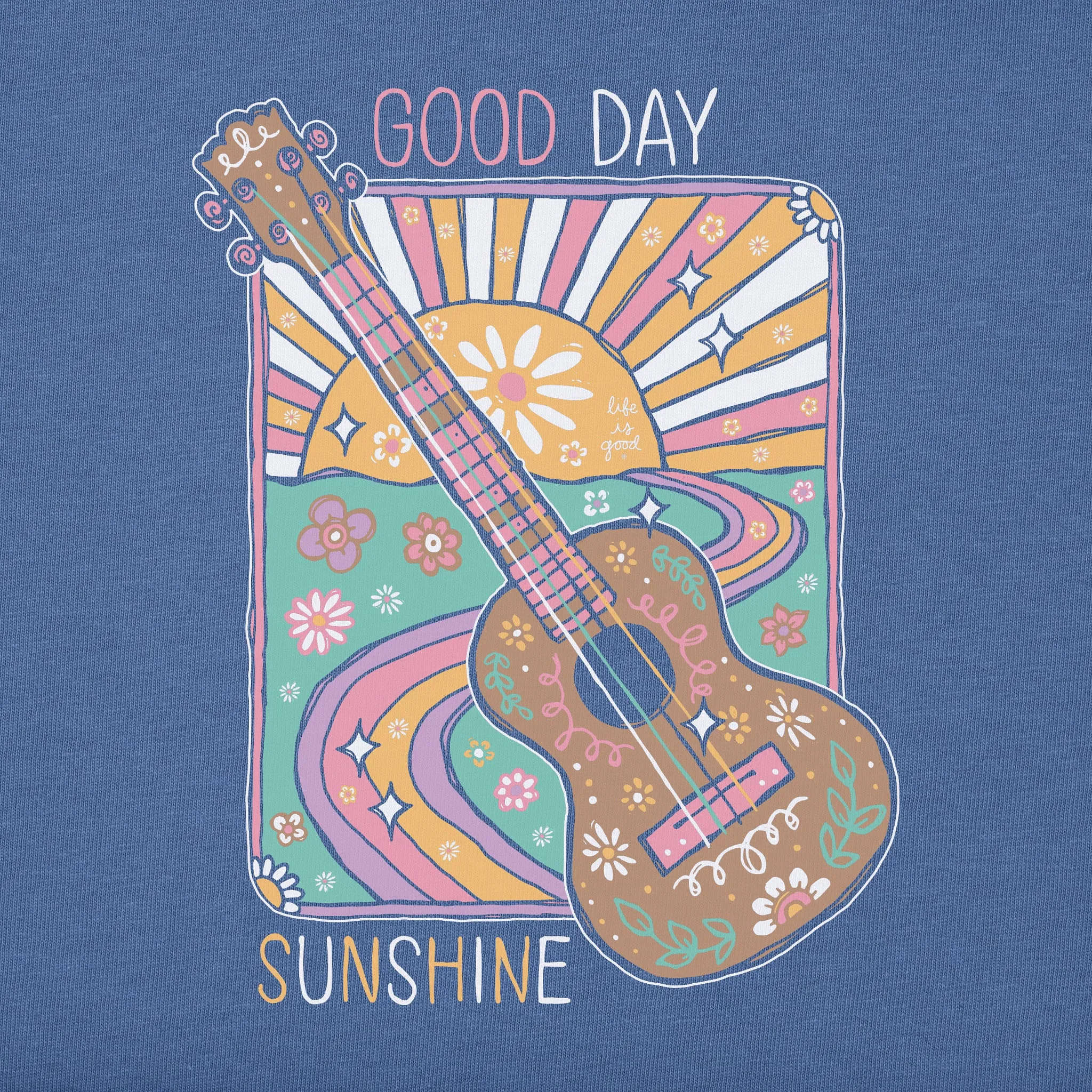 Women's Good Day Sunshine Guitar Short Sleeve Tee Life is Good