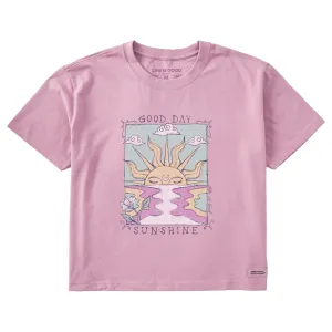 Women's Good Day Sunshine Ocean Short Sleeve Crusher Boxy Tee Life is Good