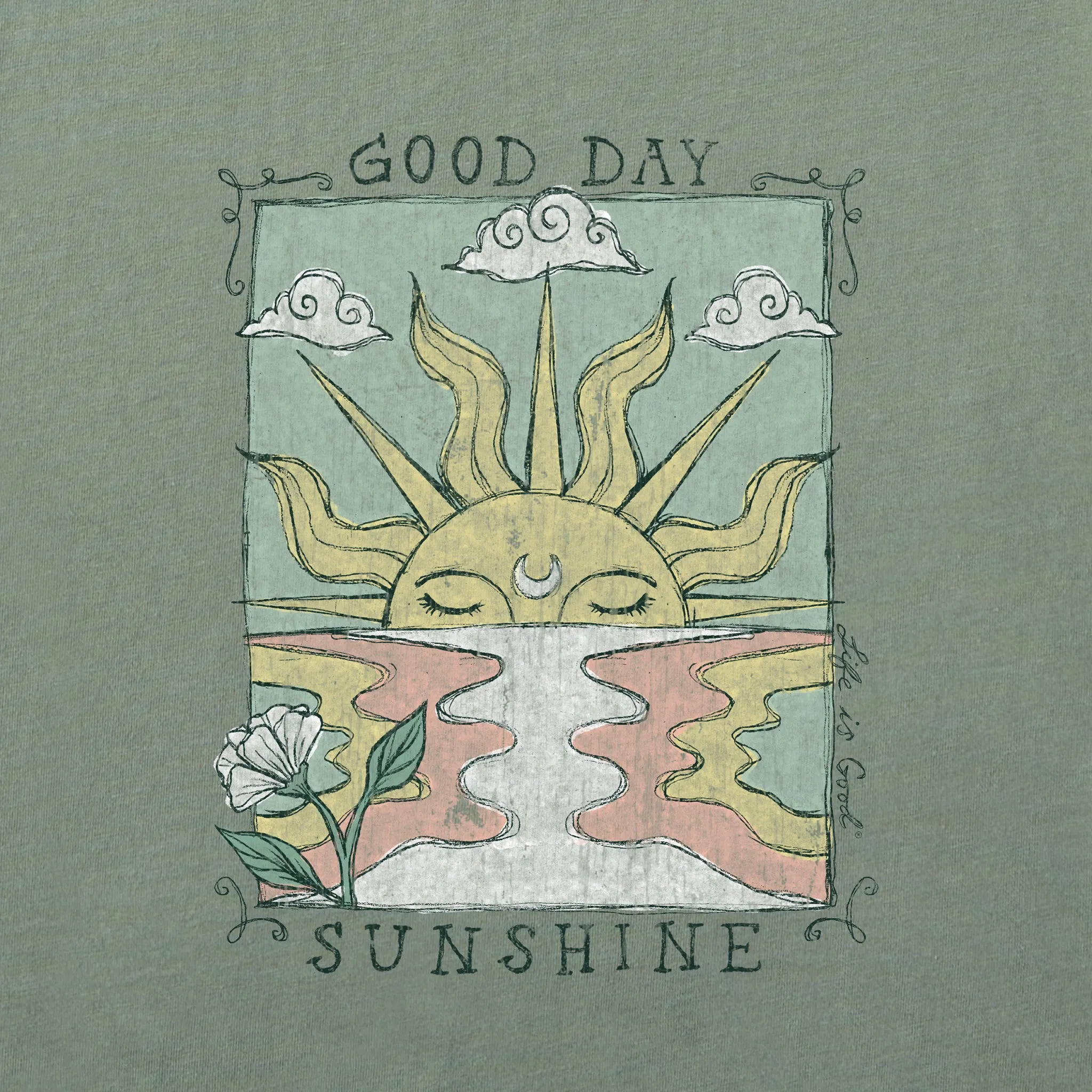 Women's Good Day Sunshine Ocean Short Sleeve Crusher Boxy Tee Life is Good