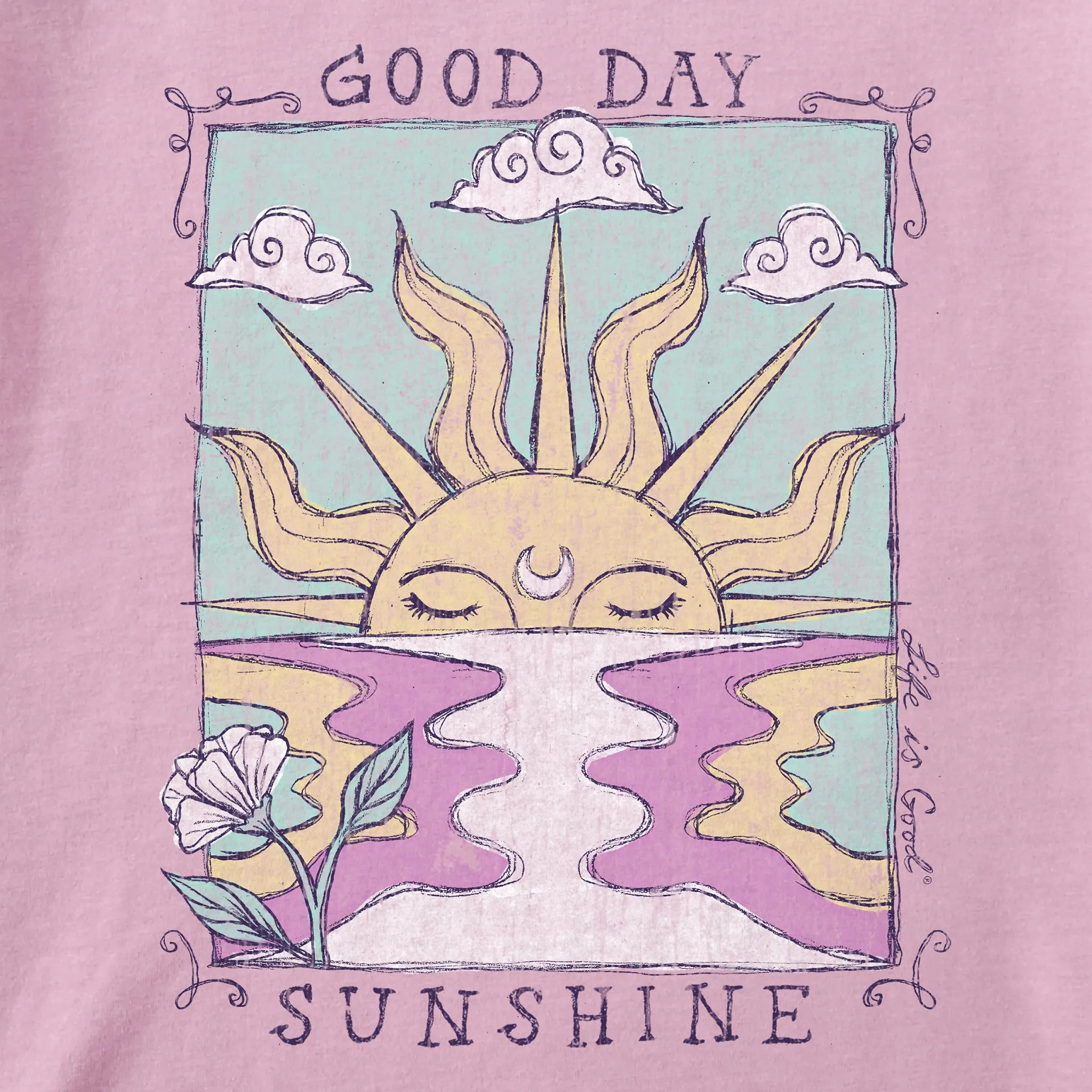 Women's Good Day Sunshine Ocean Short Sleeve Crusher Tee Life is Good