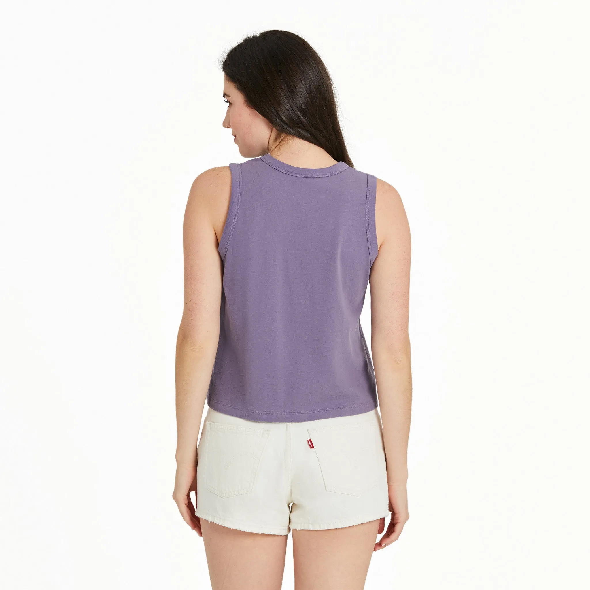 Women's Good Karma Lotus Crusher Boxy Tank Life is Good