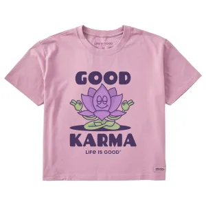 Women's Good Karma Lotus Short Sleeve Crusher Boxy Tee Life is Good