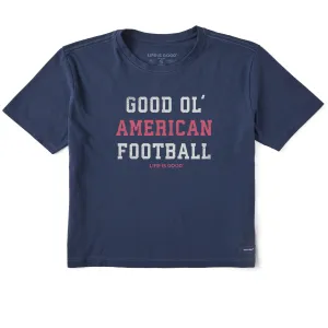 Women's Good Ol' American Football Short Sleeve Crusher Boxy Tee Life is Good