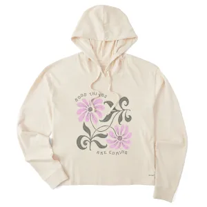 Women's Good Things are Coming Daisies Crusher Boxy Hoodie Life is Good
