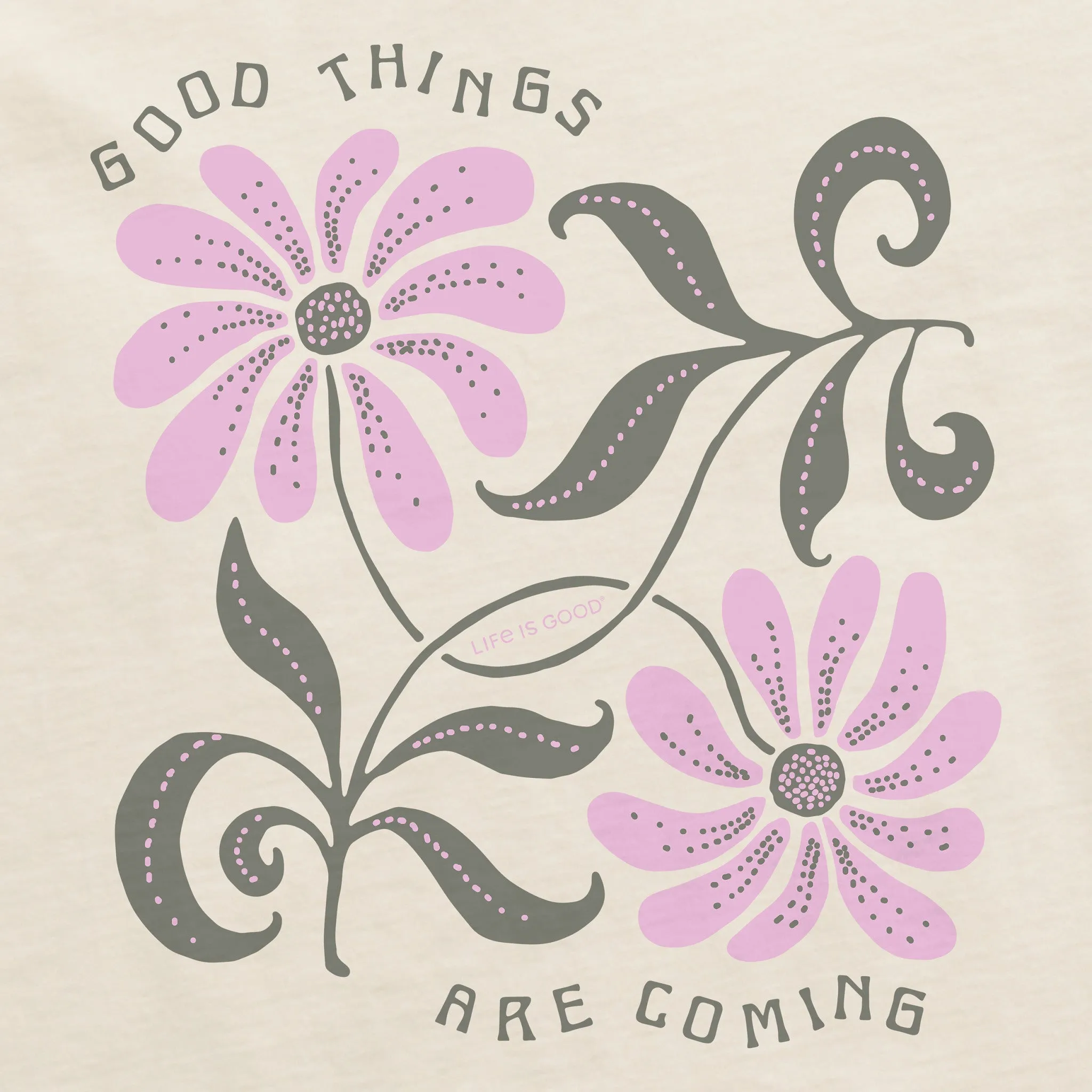 Women's Good Things are Coming Daisies Crusher Boxy Hoodie Life is Good