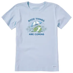 Women's Good Things Are Coming Frog Short Sleeve Crusher Tee Life is Good
