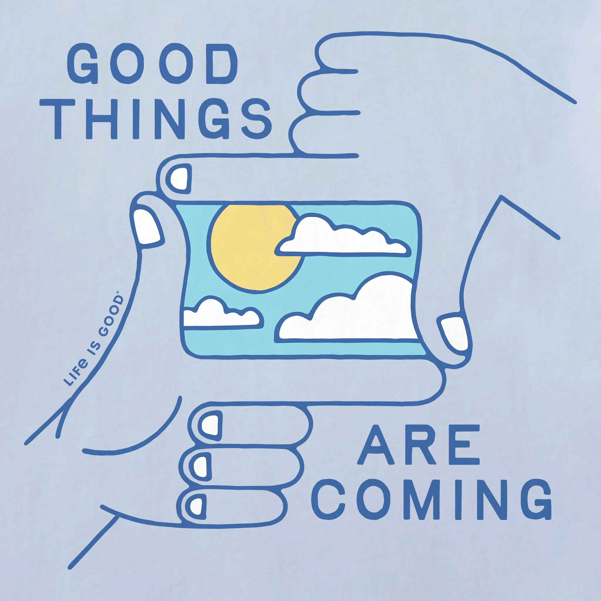 Women's Good Things are Coming Hands Short Sleeve Crusher Boxy Tee Life is Good
