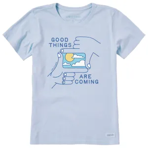 Women's Good Things are Coming Hands Short Sleeve Crusher Tee Life is Good