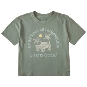 Women's Good Vibes are Contagious ATV Short Sleeve Crusher Boxy Tee Life is Good