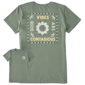 Women's Good Vibes are Contagious Sun Short Sleeve Crusher Tee Life is Good