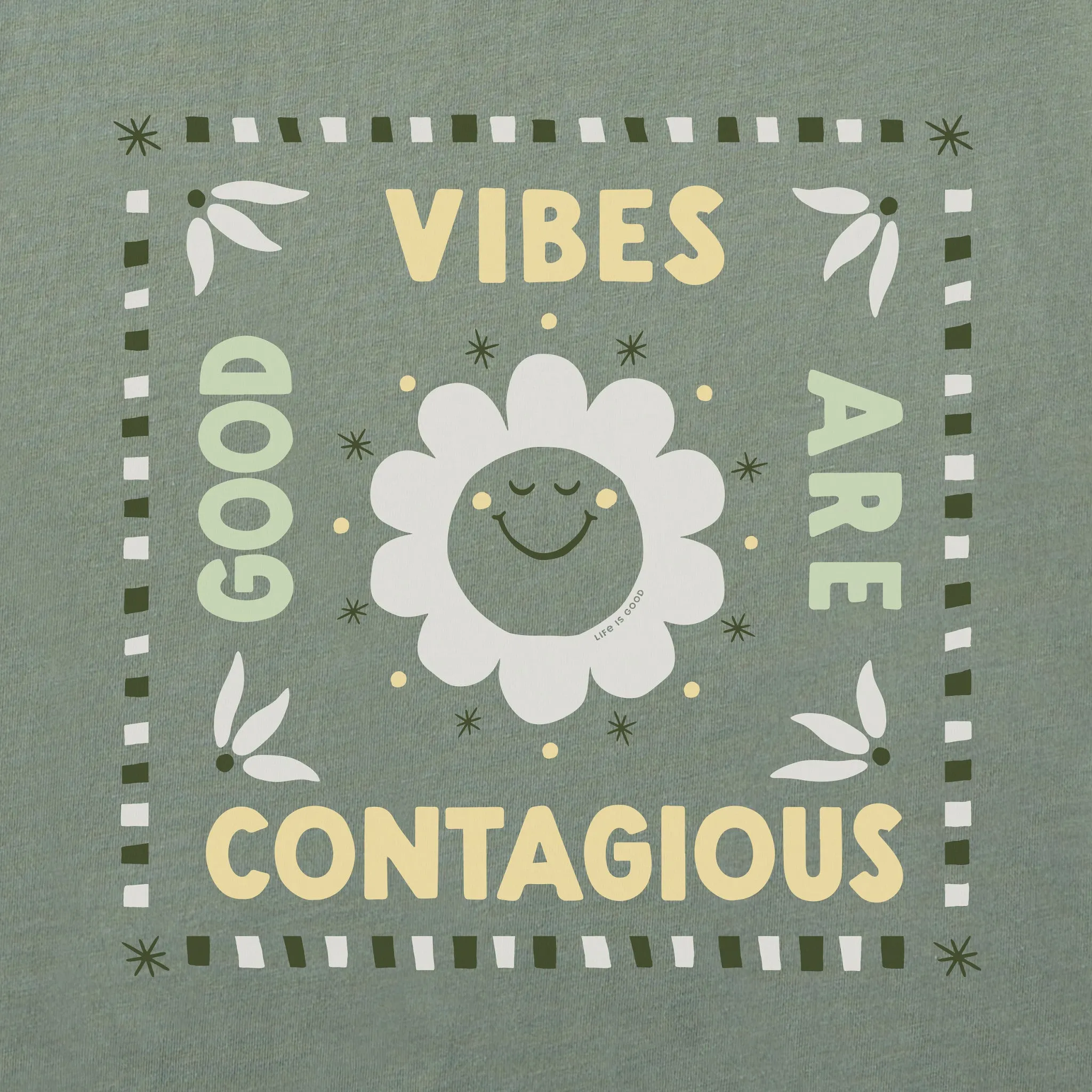 Women's Good Vibes are Contagious Sun Short Sleeve Crusher Tee Life is Good