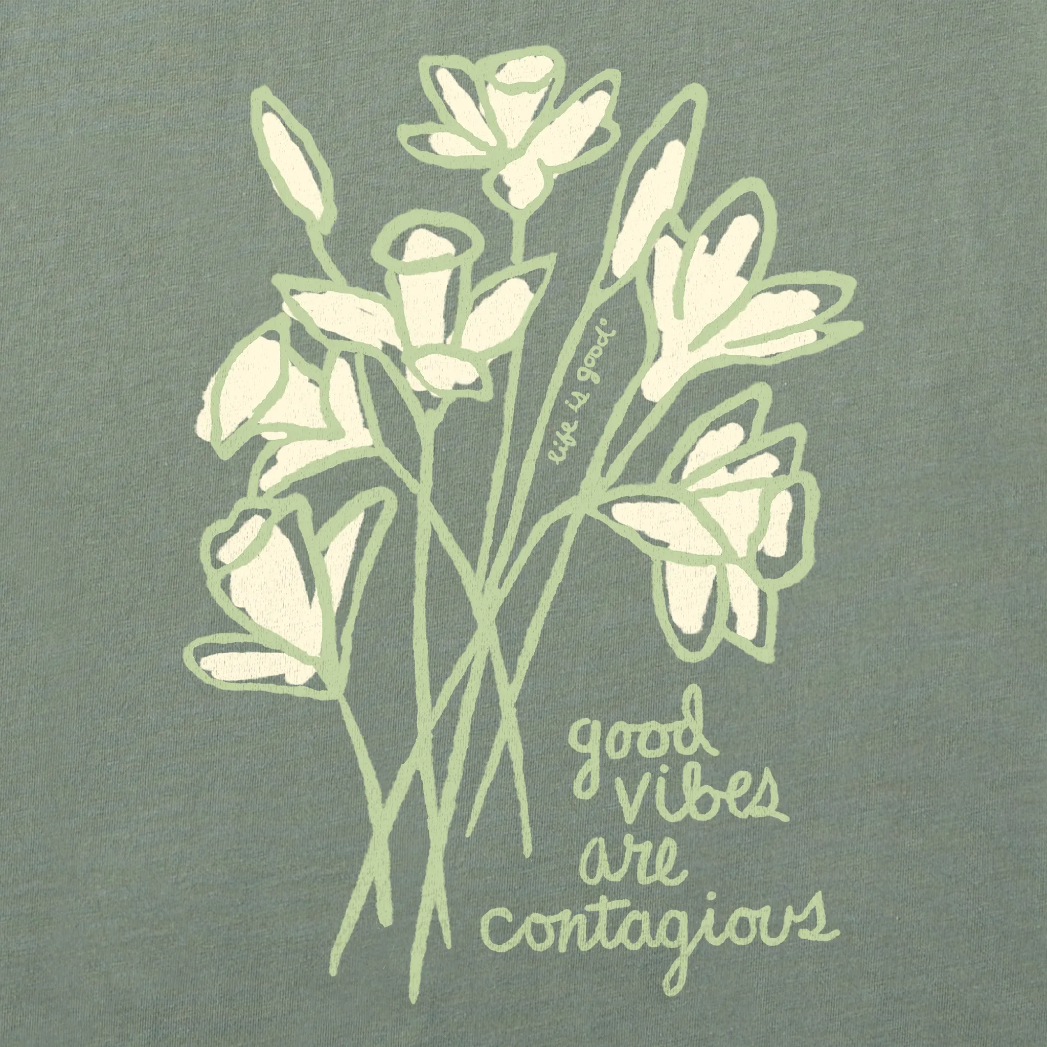 Women's Good Vibes Daffodils Short Sleeve Crusher Boxy Tee Life is Good