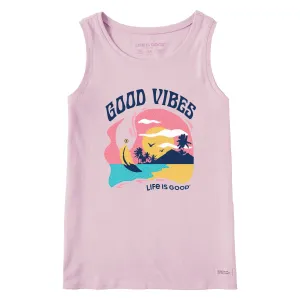 Women's Good Vibes Flamingo Crusher Tank Life is Good